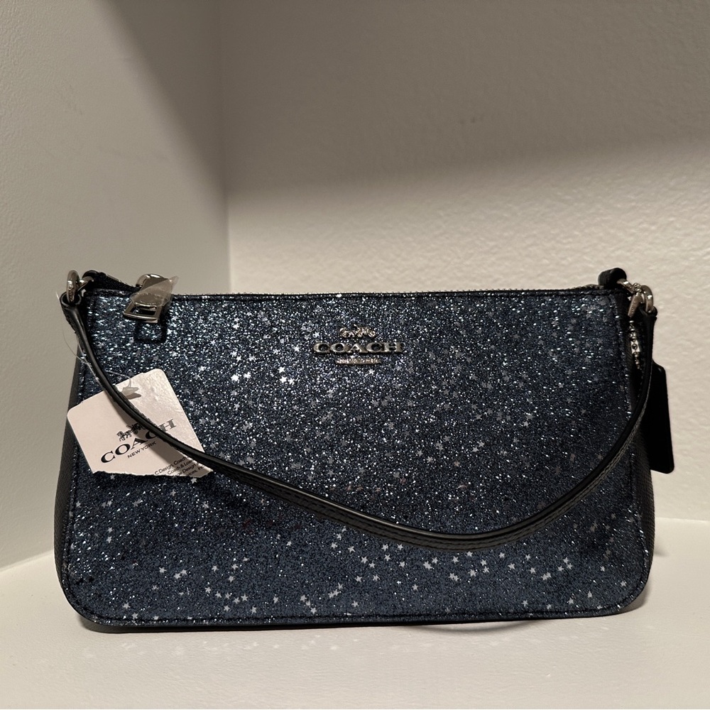 NWT Coach Top Handle Pouch With Star Glitter